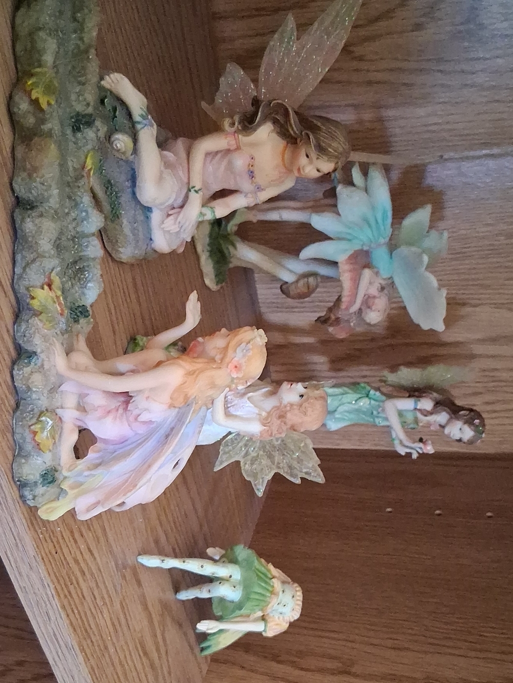 Porcelain Fairy Figurine Collection - Pastel Pink & Mint Green